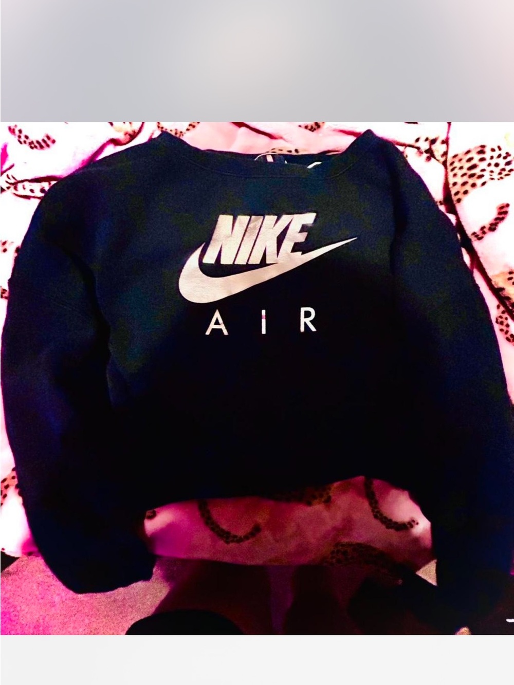 Nike Black Women's Crewneck Sweatshirt with White Nike Air Logo